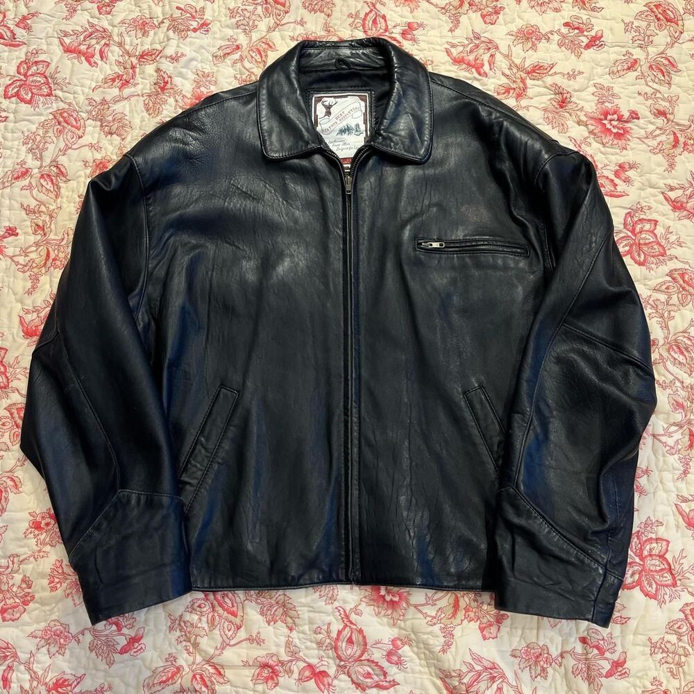 Schott Men's Black and Navy Jacket